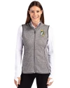 View image 4: Green Bay Packers Historic Cutter & Buck Mainsail Sweater-Knit Womens Full Zip Vest Polished Heather Front