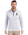 Los Angeles Angels Cutter & Buck Traverse Stretch Eco Camo Print Quarter Zip Mens Big and Tall Pullover Charcoal Front Thumbnail Image