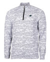 Carolina Panthers Cutter & Buck Traverse Stretch Eco Camo Print Quarter Zip Mens Big and Tall Pullover Charcoal Mannequin Thumbnail Image