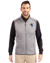 Indianapolis Colts Historic Cutter & Buck Mainsail Sweater-Knit Mens Full Zip Vest Polished Heather Front Thumbnail Image