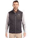Cleveland Browns Historic Cutter & Buck Mainsail Sweater-Knit Mens Full Zip Vest Charcoal Heather Front Thumbnail Image