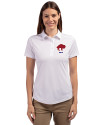 Buffalo Bills Historic Cutter & Buck Prospect Eco Textured Stretch Recycled Womens Short Sleeve Polo White Front Thumbnail Image