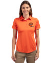 Cincinnati Bengals Historic Cutter & Buck Prospect Eco Textured Stretch Recycled Womens Short Sleeve Polo College Orange Front Thumbnail Image
