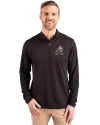 Cleveland Browns Historic Cutter & Buck Virtue Eco Pique Recycled Quarter Zip Mens Big & Tall Pullover Black Front Thumbnail Image