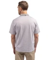 Tampa Bay Rays Cutter & Buck Virtue Eco Pique Micro Stripe Recycled Mens Big & Tall Polo Polished/White Back Thumbnail Image