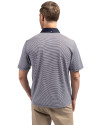 Chicago Bears Cutter & Buck Virtue Eco Pique Micro Stripe Recycled Mens Big & Tall Polo Navy Blue/White Back Thumbnail Image