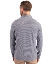St. Louis Cardinals- Cutter & Buck Virtue Eco Pique Micro Stripe Recycled Mens Big & Tall Quarter Zip Navy Blue/White Back Thumbnail Image