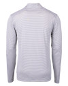 Los Angeles Chargers Cutter & Buck Virtue Eco Pique Micro Stripe Recycled Mens Quarter Zip Polished/White Mannequin Back Thumbnail Image