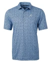 Atlanta Braves Cutter & Buck Pike Magnolia Print Stretch Mens Polo Atlas/Navy Blue Mannequin Thumbnail Image