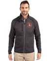 View image 1: Denver Broncos Historic Cutter & Buck Mainsail Sweater-Knit Mens Big & Tall Full Zip Jacket Charcoal Heather Front