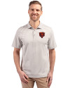Chicago Bears Historic Cutter & Buck Virtue Eco Pique Stripe Recycled Mens Polo Polished Medium Gray Front Thumbnail Image