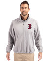 Boston Red Sox Cutter & Buck Charter Eco Recycled Mens Full-Zip Jacket Polished Medium Gray Front Thumbnail Image