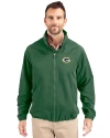 Green Bay Packers Cutter & Buck Charter Eco Recycled Mens Full-Zip Jacket Hunter Green Front Thumbnail Image