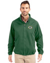 Green Bay Packers Cutter & Buck Charter Recycled Packable Mens Full Zip Jacket Hunter Green Front Thumbnail Image