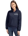 Seattle Seahawks Cutter & Buck Charter Eco Recycled Womens Full-Zip Jacket Navy Blue Front Thumbnail Image