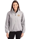 Houston Astros Cutter & Buck Charter Eco Recycled Womens Full-Zip Jacket Polished Medium Gray Front Thumbnail Image