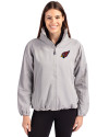 Arizona Cardinals Cutter & Buck Charter Eco Recycled Womens Full-Zip Jacket Polished Medium Gray Front Thumbnail Image