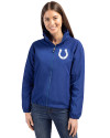 Indianapolis Colts Cutter & Buck Charter Recycled Packable Womens Full Zip Jacket Tour Blue Front Thumbnail Image