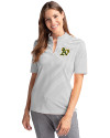 Athletics Cutter & Buck Virtue Eco Pique Stripe Recycled Womens Top Polished Medium Gray Front Thumbnail Image