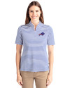 Buffalo Bills Cutter & Buck Virtue Eco Pique Stripe Recycled Womens Top Tour Blue Front Thumbnail Image