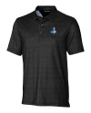 Detroit Lions Historic Cutter & Buck Pike Micro Floral Print Stretch Mens Polo Black Mannequin Thumbnail Image