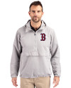 Boston Red Sox Cutter & Buck Charter Eco Recycled Mens Anorak Jacket Polished Medium Gray Front Thumbnail Image
