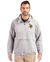Minnesota Vikings Cutter & Buck Charter Eco Recycled Mens Anorak Jacket Polished Medium Gray Front Thumbnail Image