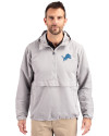 Detroit Lions Cutter & Buck Charter Eco Recycled Mens Anorak Jacket Polished Medium Gray Front Thumbnail Image