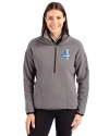 View image 4: Detroit Lions Historic Cutter & Buck Cascade Epic Comfort Recycled Sherpa Fleece Womens Pullover Jacket Elemental Grey/Black Front