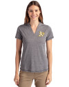 View image 1: Athletics Cutter & Buck Forge Recycled Four-Way Stretch Heathered Womens Blade Top Charcoal Heather Front