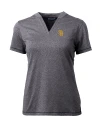 San Diego Padres Cutter & Buck Forge Eco Heathered Stretch Womens Blade Top Charcoal Heather Mannequin Thumbnail Image