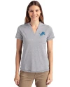 Detroit Lions Cutter & Buck Forge Eco Heathered Stretch Womens Blade Top Polished Heather Front Thumbnail Image