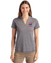 Chicago Cubs Cutter & Buck Forge Eco Heathered Stretch Womens Blade Top Charcoal Heather Front Thumbnail Image