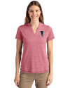 Atlanta Falcons Historic Cutter & Buck Forge Recycled Four-Way Stretch Heathered Womens Blade Top Cardinal Red Heather Front Thumbnail Image