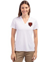 Chicago Bears Historic Cutter & Buck Forge Eco Heathered Stretch Womens Blade Top White Front Thumbnail Image