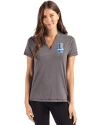 Detroit Lions Historic Cutter & Buck Forge Recycled Four-Way Stretch Heathered Womens Blade Top Dark Black Heather Front Thumbnail Image