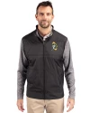 View image 1: Green Bay Packers Historic Cutter & Buck Stealth Recycled Hybrid Quilted Mens Windbreaker Jacket Black Front