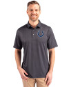 Indianapolis Colts Cutter & Buck Pike Banner Print Stretch Mens Big & Tall Polo Black Front Thumbnail Image
