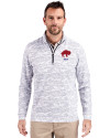 Buffalo Bills Historic Cutter & Buck Traverse Stretch Eco Camo Print Quarter Zip Mens Pullover Charcoal Front Thumbnail Image