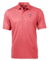 Texas Rangers Cutter & Buck Pike Banner Print Stretch Mens Polo Cardinal Red Mannequin Thumbnail Image