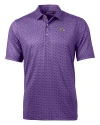 View image 6: Baltimore Ravens Cutter & Buck Pike Banner Print Stretch Mens Polo College Purple Mannequin