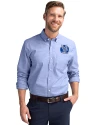Air Force Falcons College Vault Cutter & Buck Stretch Oxford Mens Long Sleeve Dress Shirt French Blue Front Thumbnail Image