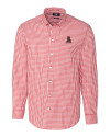 Alabama Crimson Tide College Vault Cutter & Buck Easy Care Stretch Gingham Mens Long Sleeve Dress Shirt Cardinal Red Mannequin Thumbnail Image