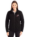 Arkansas Razorbacks College Vault Cutter & Buck Cascade Eco Fleece Womens Full Zip Jacket Black Front Thumbnail Image