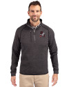 Arkansas Razorbacks College Vault Cutter & Buck Mainsail Sweater-Knit Mens Half Zip Pullover Jacket Charcoal Heather Front Thumbnail Image