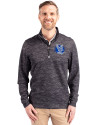 Air Force Falcons College Vault Cutter & Buck Traverse Stretch Eco Camo Print Quarter Zip Mens Big and Tall Pullover Black Front Thumbnail Image