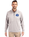 Air Force Falcons College Vault Cutter & Buck Adapt Eco Knit Hybrid Recycled Mens Quarter Zip Polished Medium Gray Front Thumbnail Image