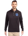 Air Force Falcons College Vault Cutter & Buck Adapt Eco Knit Stretch Recycled Mens Big and Tall Quarter Zip Pullover Black Front Thumbnail Image