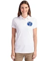 Air Force Falcons College Vault Cutter & Buck Advantage Eco Tri-Blend Pique Womens Polo White Front Thumbnail Image