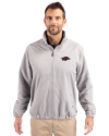 Arkansas Razorbacks Cutter & Buck Charter Eco Knit Recycled Big & Tall Full-Zip Jacket Polished Medium Gray Front Thumbnail Image